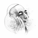 monk smoking tattoo design idea