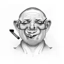 monk smoking tattoo design idea