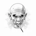 monk smoking tattoo design idea