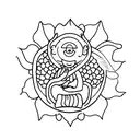 monk smocking tattoo design idea
