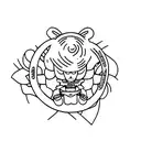 monk smocking tattoo design idea