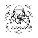 monk smoking tattoo design idea