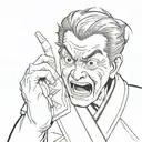 Toji fushiguro with finger pointing in mouth open tattoo design idea