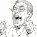 Toji fushiguro with finger pointing in mouth open tattoo design idea