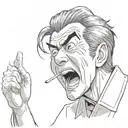 Toji fushiguro with finger pointing in mouth open tattoo design idea