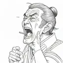 Toji fushiguro with finger pointing in mouth open tattoo design idea