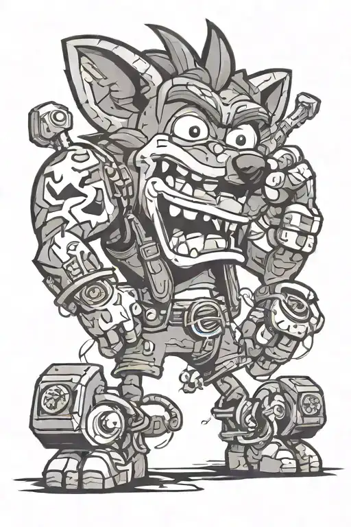 video games like crash bandicoot tattoo design idea