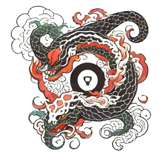 yin yang venom tattoo design idea