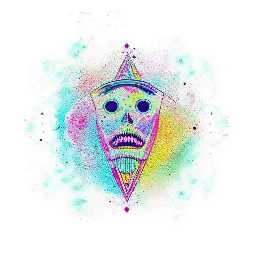 tabla de surf con caras femeninas pintadas a full color  tattoo design idea