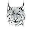 lynx mother sketch style no color tranquil  tattoo design idea