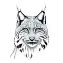 lynx mother sketch style no color tranquil  tattoo design idea