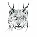 lynx mother sketch style no color tranquil  tattoo design idea