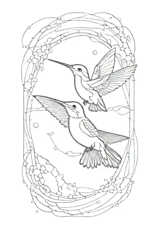 humming bird floating above the earth   tattoo design idea
