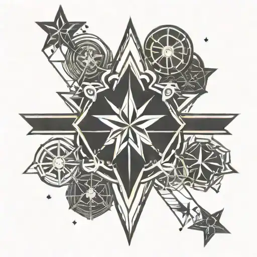 stars cruise sport club tattoo design idea