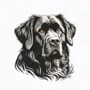 Newfoundland dog surrounded tattoo design idea