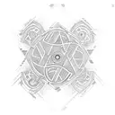A tattoo of a labyrinth with coding symbols incorporated into the design, representing the complexity and challenge of programming tattoo design idea
