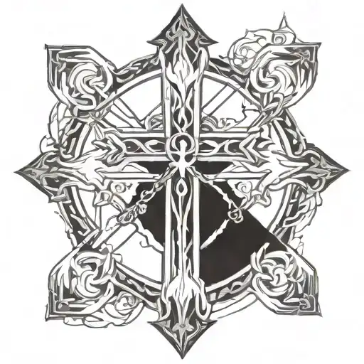 Incorporate elements of the Cross of St. Andrew into a geometric design tattoo design idea