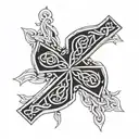 Celtic representation of the cross of Saint Andrew  tattoo design idea