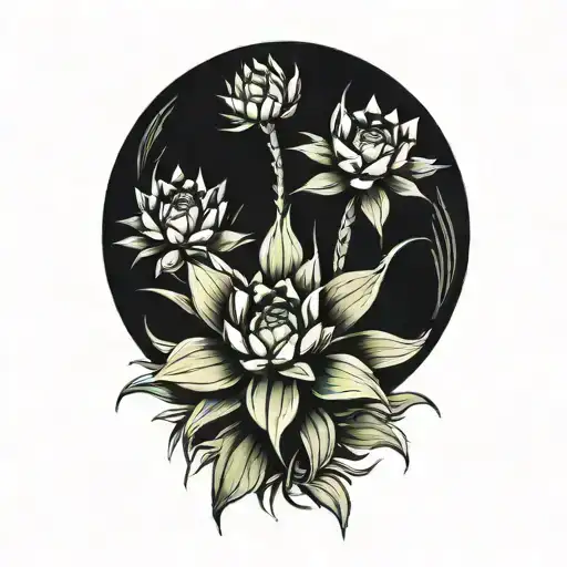 large Agave plant representing mexican heritage, no borders tattoo design idea