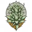 large Agave plant representing mexican heritage, no background tattoo design idea