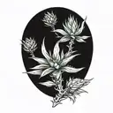 large Agave plant representing mexican heritage, no borders tattoo design idea