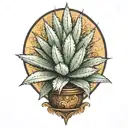 large Agave plant representing mexican heritage, no background tattoo design idea