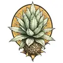 large Agave plant representing mexican heritage, no background tattoo design idea
