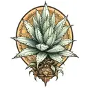 large Agave plant representing mexican heritage, no background tattoo design idea