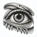 three nails passing through an eye tattoo design idea