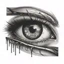 three nails passing through an eye tattoo design idea