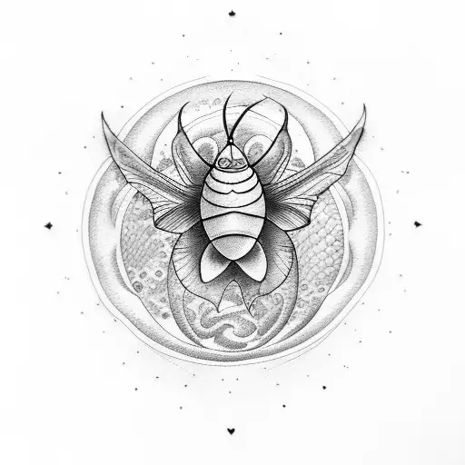 Moon moth carp tattoo design idea