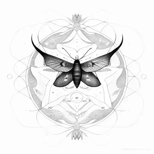 Moon moth carp tattoo design idea