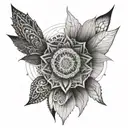 Create a detailed and symmetrical mandala tattoo design that encapsulates the legacy and attributes of the mythical hero tattoo design idea