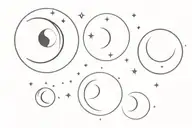 Design Concept:  	1.	Moon Image: A Waning Gibbous moon with 96% illumination, prominently placed. 	2.	Pisces Symbol: Bel tattoo design idea
