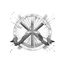 freedom , yolo , peace , respect cross tattoo design idea