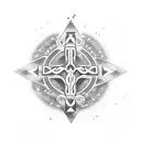 freedom , yolo , peace , respect cross tattoo design idea