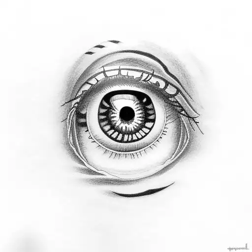 suminagashi eye tattoo design idea