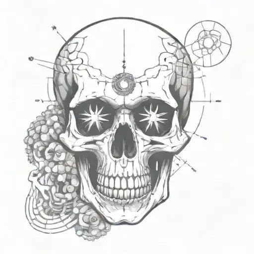 Skull third eye opening with scorpio  tattoo design idea