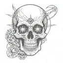 Skull third eye opening tattoo design idea