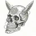 Skull third eye opening tattoo design idea