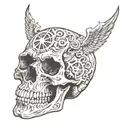 Skull third eye opening tattoo design idea
