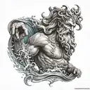 poseidon god tattoo design idea