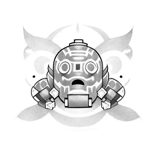 Kirby from nintendo with luchador mask tattoo design idea