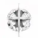 Christian Cross on 3 mountain tattoo design idea