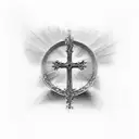 Christian Cross on 3 mountain tattoo design idea