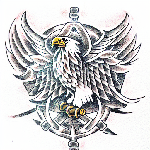Eagle, Globe and Anchor tattoo design idea