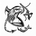 Eagle, Globe and Anchor tattoo design idea