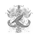 family initial's ZBFC tattoo design idea