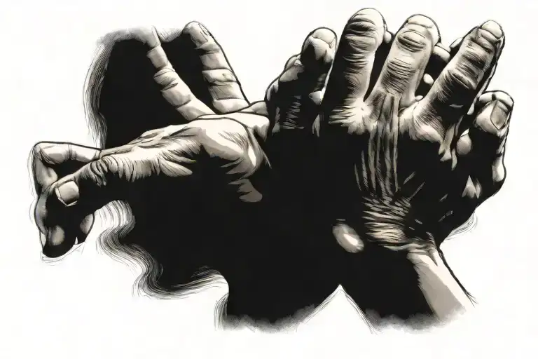 prayer hands tattoo design idea
