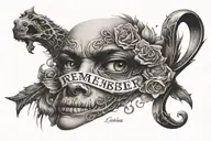 The word "remember" tattoo design idea